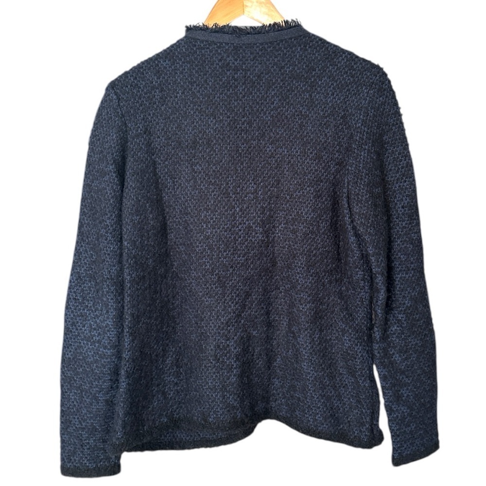 J. McLaughlin Tweed Jacket/Knit Blazer Cotton Modal Wool Mohair Blend, M - Picture 6 of 9